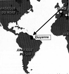Karte franz. Guyana
